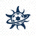 海星直播logo，蓝色星球与足球标志